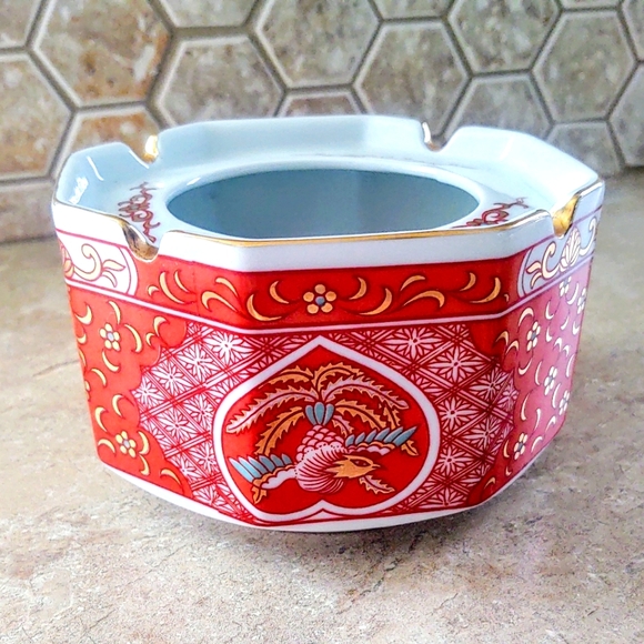 VTG Toyo Japan Hand Painted Gold Bird Ashtray - Picture 5 of 7